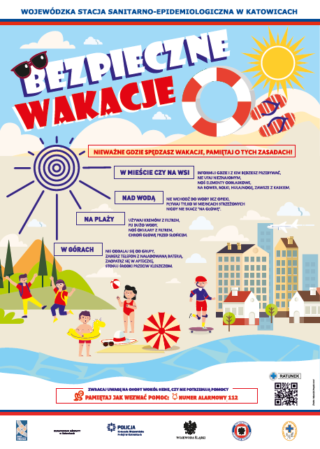 Bezpieczne wakacje 2025 - plakat